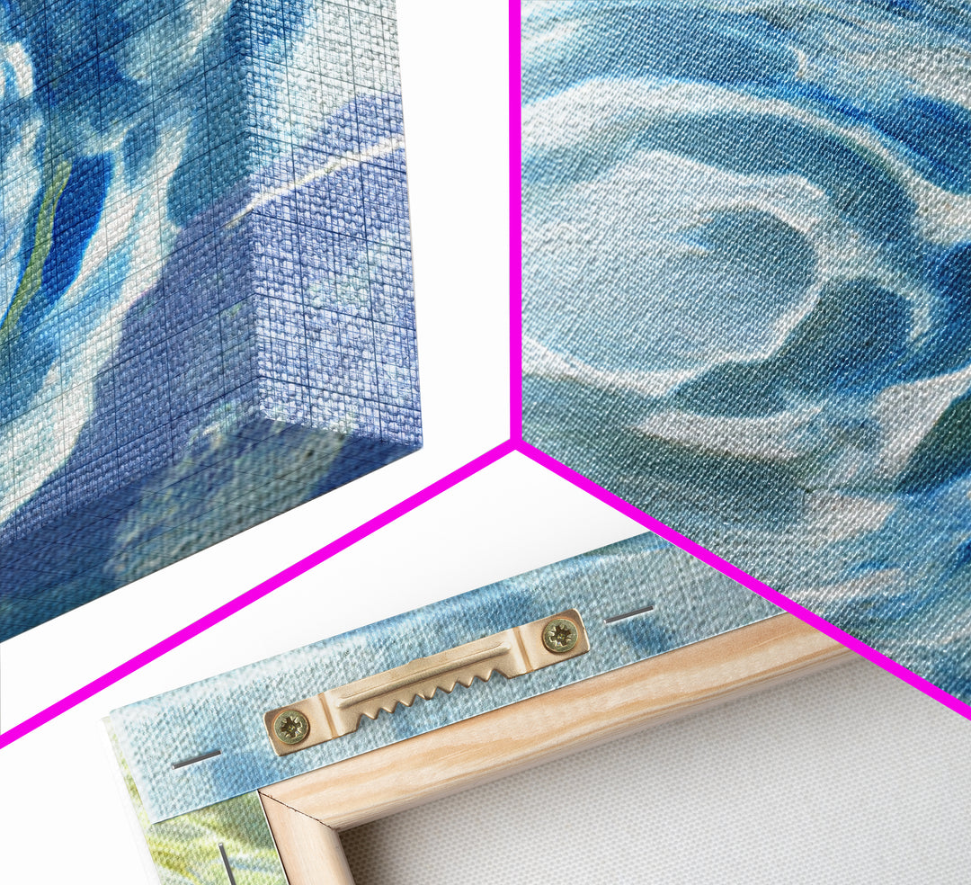Clean Blue Water Ripple Abstraction Canvas Print, Laundry Room Art, Retro Wall Art, Living Room Decor, Abstract Art, Clean, LRA-1x1-18