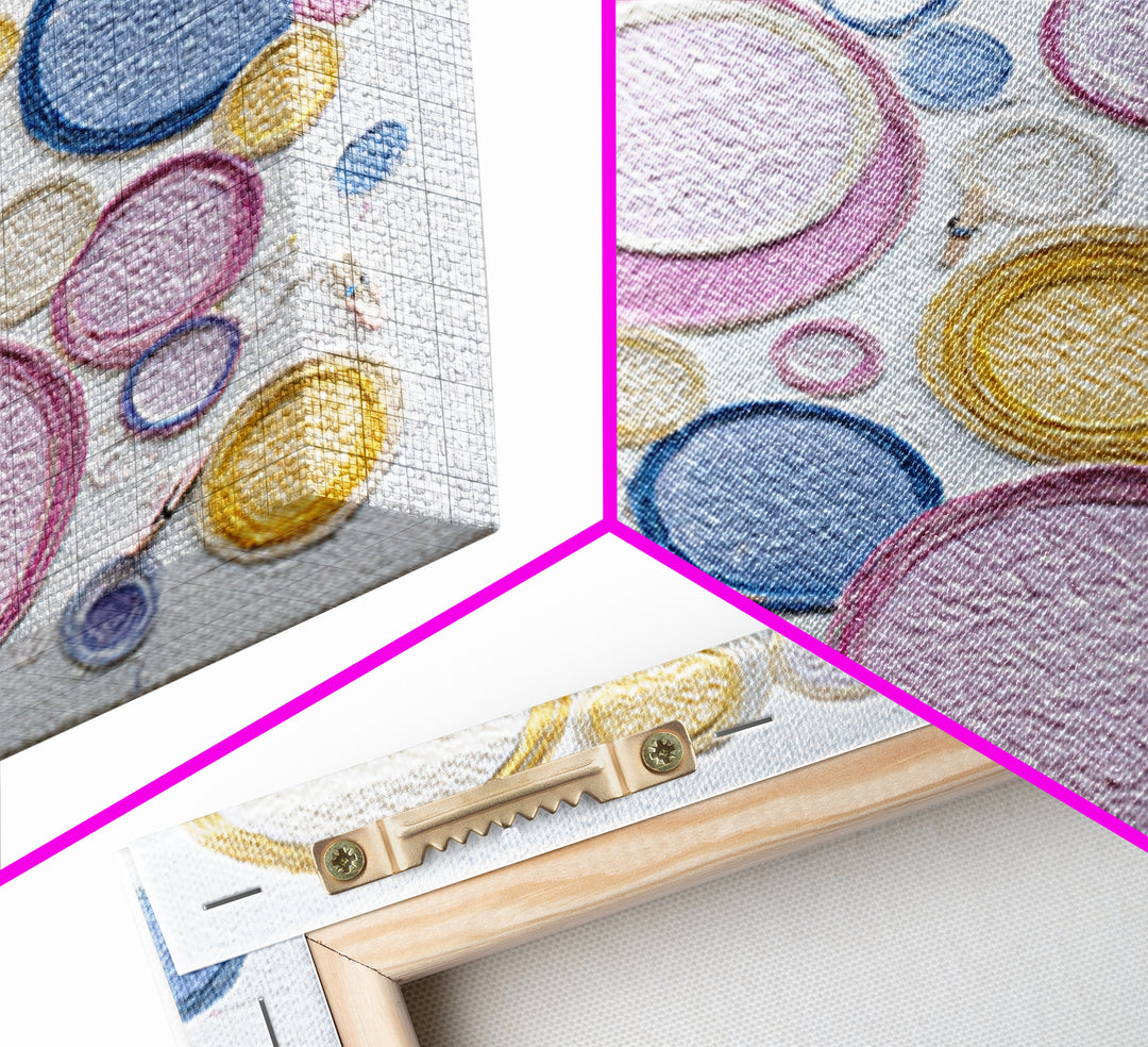 Soap Bubbles Rendered as Playful Abstract Circles Canvas Print, Laundry Room Art, Gallery Wall Prints, Living Room Decor, Clean, LRA-1x1-30