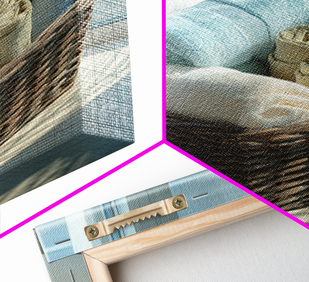 Basket of Folded Towels Framed Canvas Print, Laundry Room Art, Rustic Home Decor, Living Room Decor, Fine Art, Clean, LRA-1x1-62