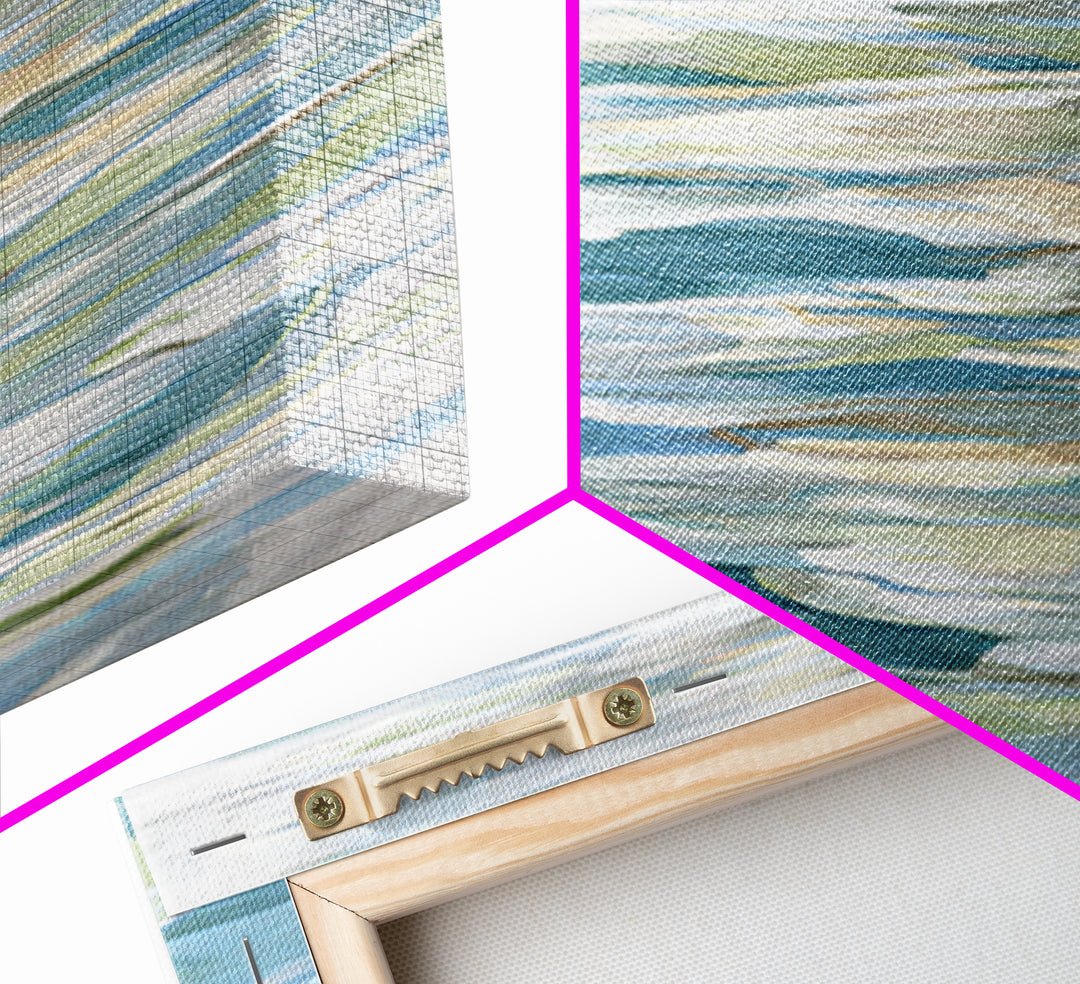 Clean Blue Water Ripple Abstraction Framed Canvas Print, Laundry Room Art, Whimsical Art, Living Room Decor, Fine Art, Clean, LRA-1x1-66