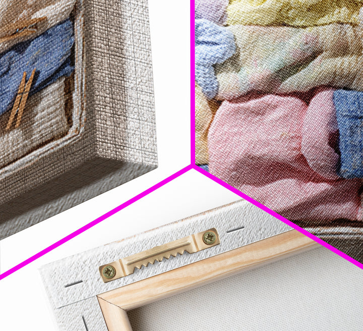 Basket of Folded Towels Canvas Print, Laundry Room Art, Modern Decor, Living Room Decor, Fine Art, Clean, Wall Decor, LRA-1x1-86