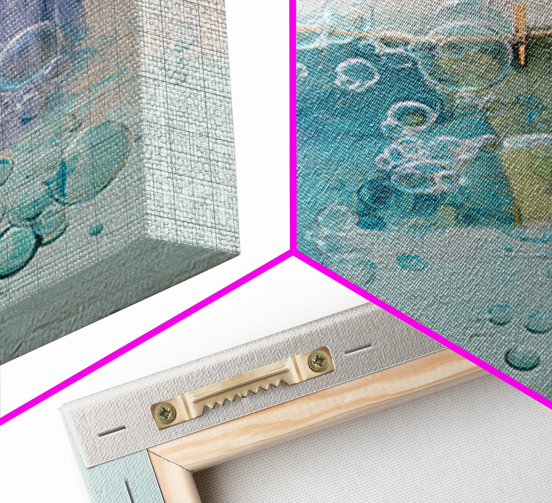 Abstract Suds and Bubbles Canvas Print, Laundry Room Art, Digital Art Print, Living Room Decor, Abstract Art, Clean, LRA-1x1-94