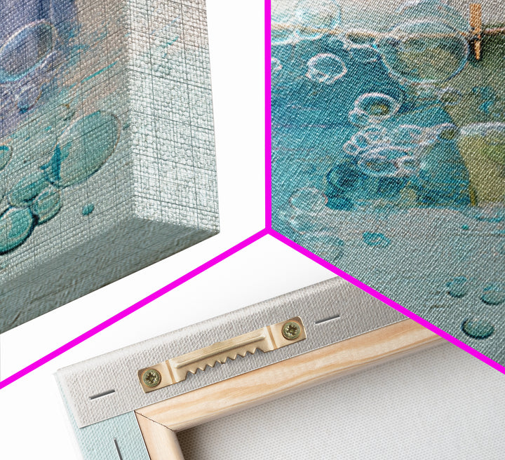 Abstract Suds and Bubbles Canvas Print, Laundry Room Art, Digital Art Print, Living Room Decor, Abstract Art, Clean, LRA-1x1-94
