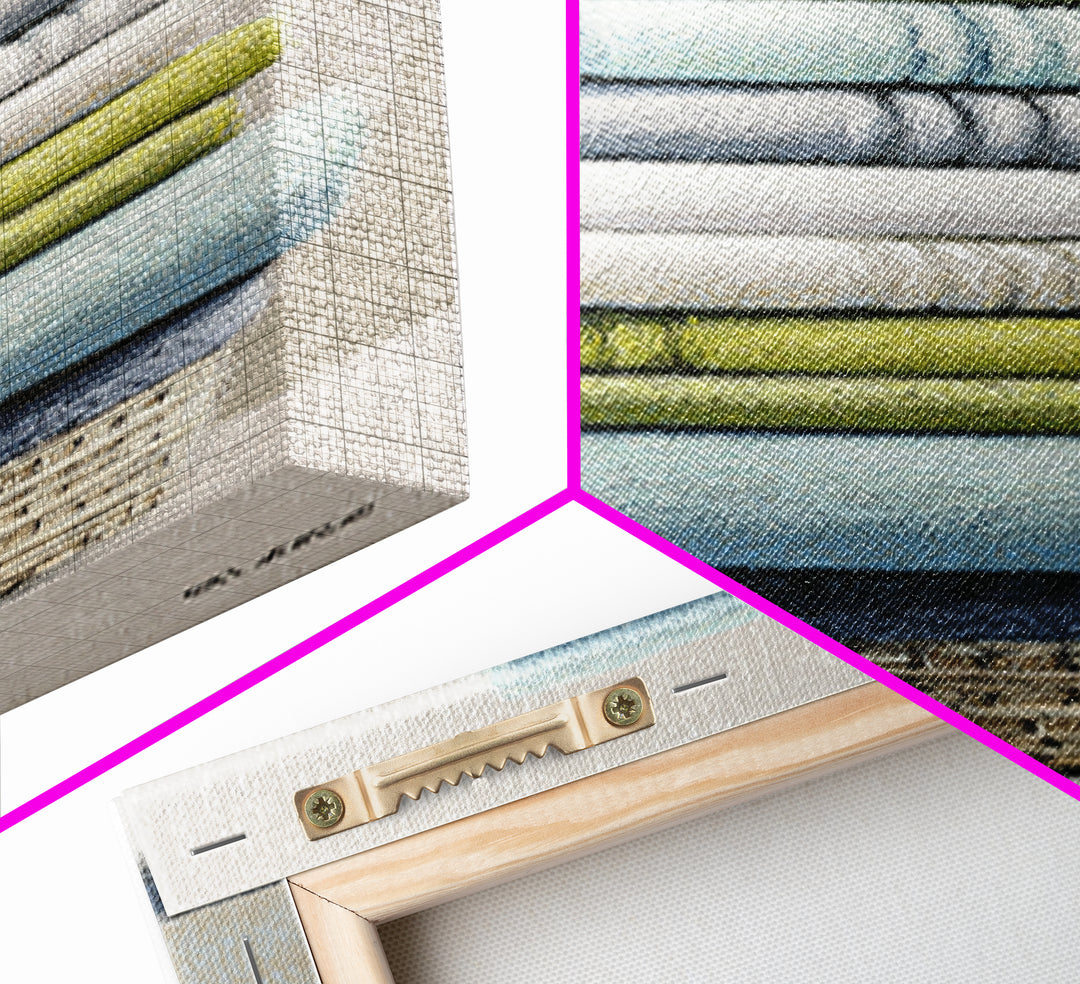 Basket of Folded Towels Canvas Print, Laundry Room Art, Statement Artwork, Living Room Decor, Fine Art, Clean, Digital Art, LRA-1x3-98
