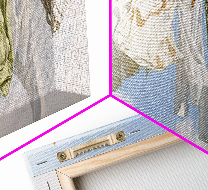 Clothesline with White Linens Blowing in Sunshine Canvas Print, Laundry Room Art, Digital Wall Art, Living Room Decor, Clean, LRA-2x1-45