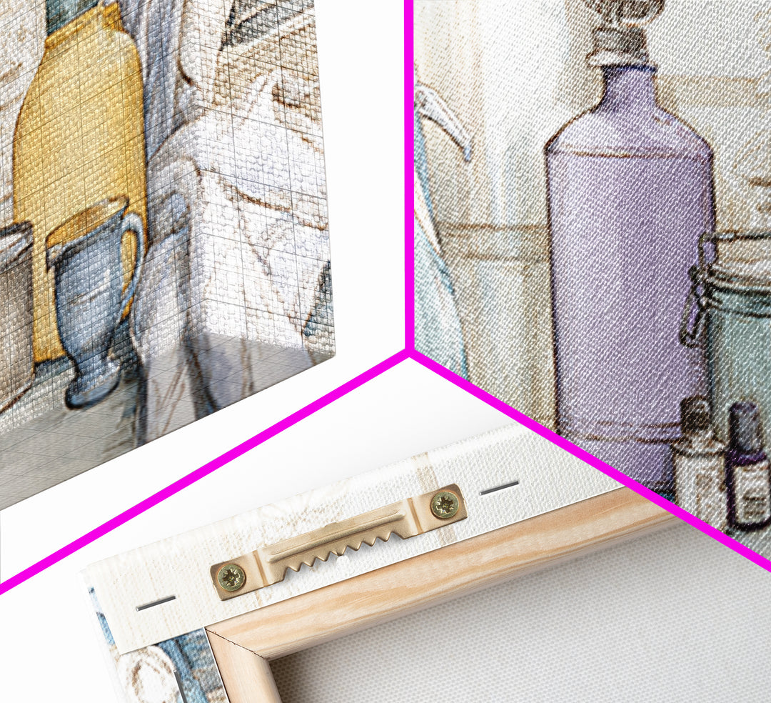 Retro Iron Illustration Canvas Print, Laundry Room Art, Digital Print, Living Room Decor, Oil Painting, Clean, Custom Wall Art, LRA-2x1-53