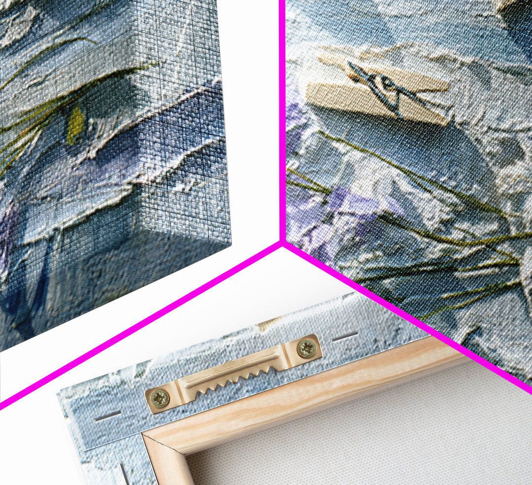 Linen Texture Abstract Framed Canvas Print, Laundry Room Art, Oil Painting, Living Room Decor, Abstract Art, Clean, LRA-2x1-56