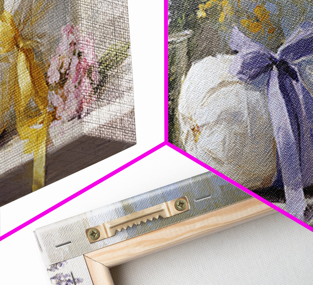 Lavender Sachet and Ribbon Still Life Canvas Print, Laundry Room Art, Printable Wall Art, Living Room Decor, Fine Art, Clean, LRA-2x1-61