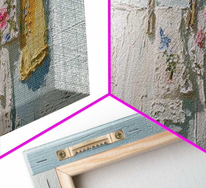 Linen Texture Abstract Framed Canvas Print, Laundry Room Art, Luxury Decor, Living Room Decor, Abstract Art, Clean, LRA-2x1-8