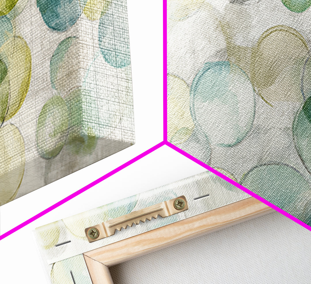 Soap Bubbles Rendered as Playful Abstract Circles Canvas Print, Laundry Room Art, Printable Wall Art, Living Room Decor, Clean, LRA-2x1-98