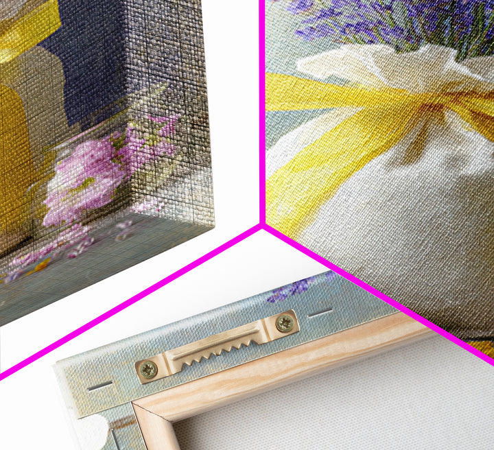 Lavender Sachet and Ribbon Still Life Canvas Print, Laundry Room Art, Digital Wall Art, Living Room Decor, Fine Art, Clean, LRA-2x3-49