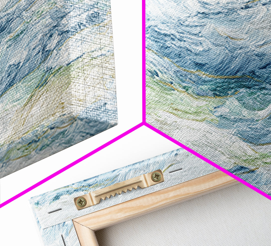 Clean Blue Water Ripple Abstraction Framed Canvas Print, Laundry Room Art, Wall Decor, Living Room Decor, Abstract Art, Clean, LRA-3x1-10