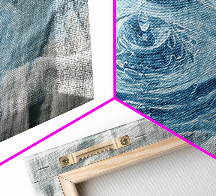 Clean Blue Water Ripple Abstraction Canvas Print, Laundry Room Art, Artwork, Living Room Decor, Clean, Minimalist Wall Art, LRA-3x1-34
