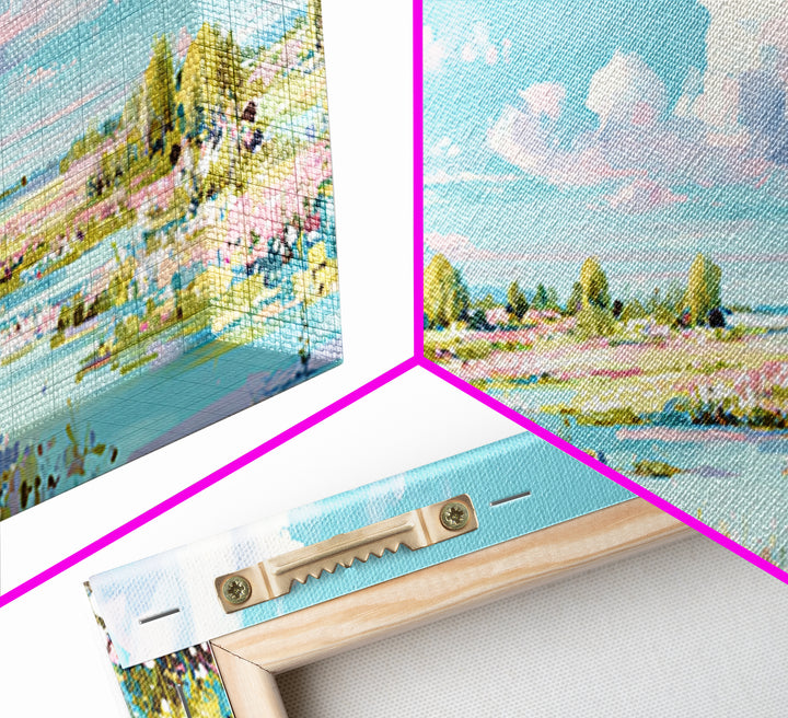 Fresh Air Meadow Landscape for Clean Mood Canvas Print, Laundry Room Art, Fine Art Print, Living Room Decor, Oil Painting, LRA-3x1-39