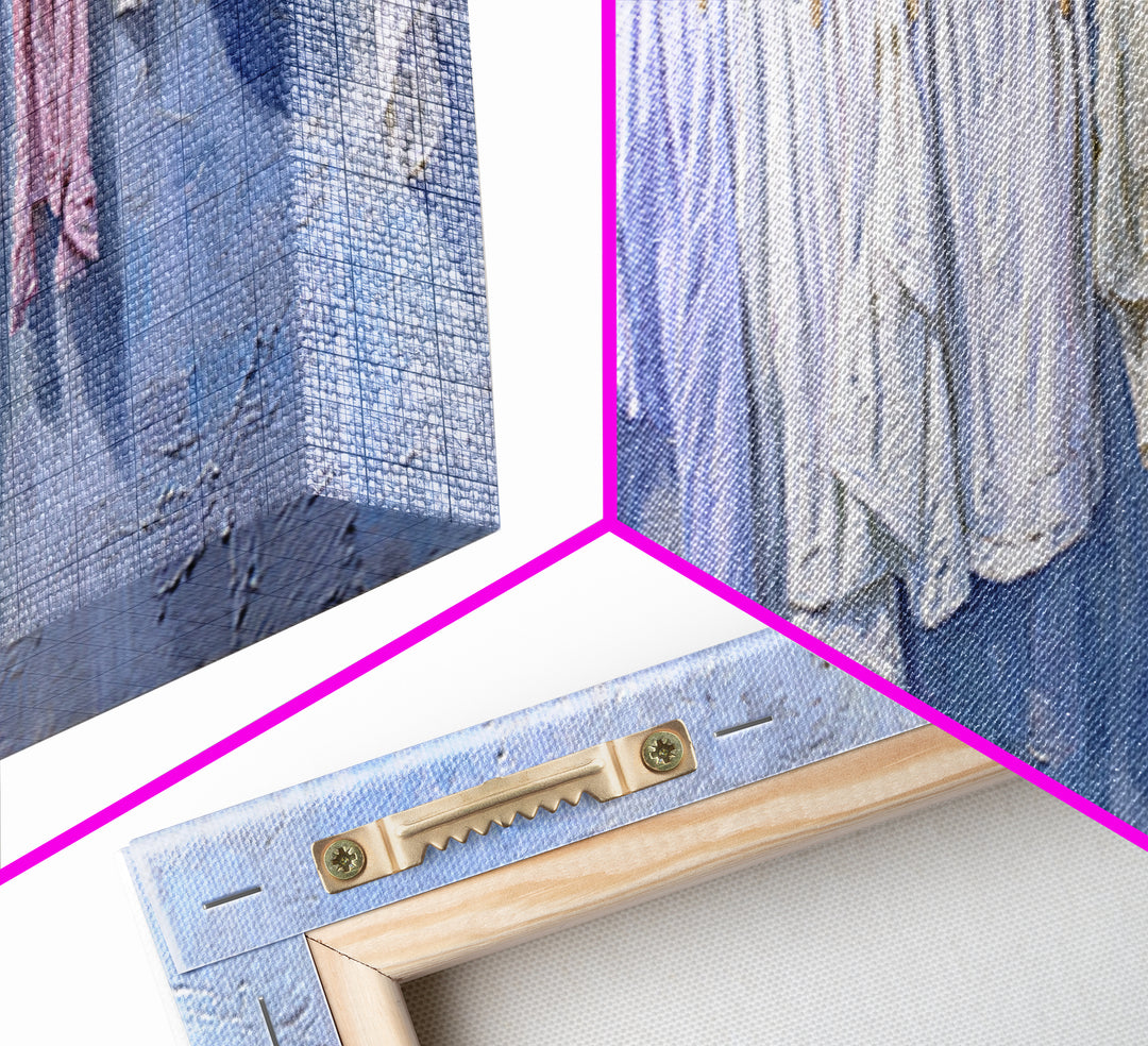 Linen Texture Abstract Framed Canvas Print, Laundry Room Art, Room Decor, Living Room Decor, Fine Art, Clean, Digital Print, LRA-3x1-52