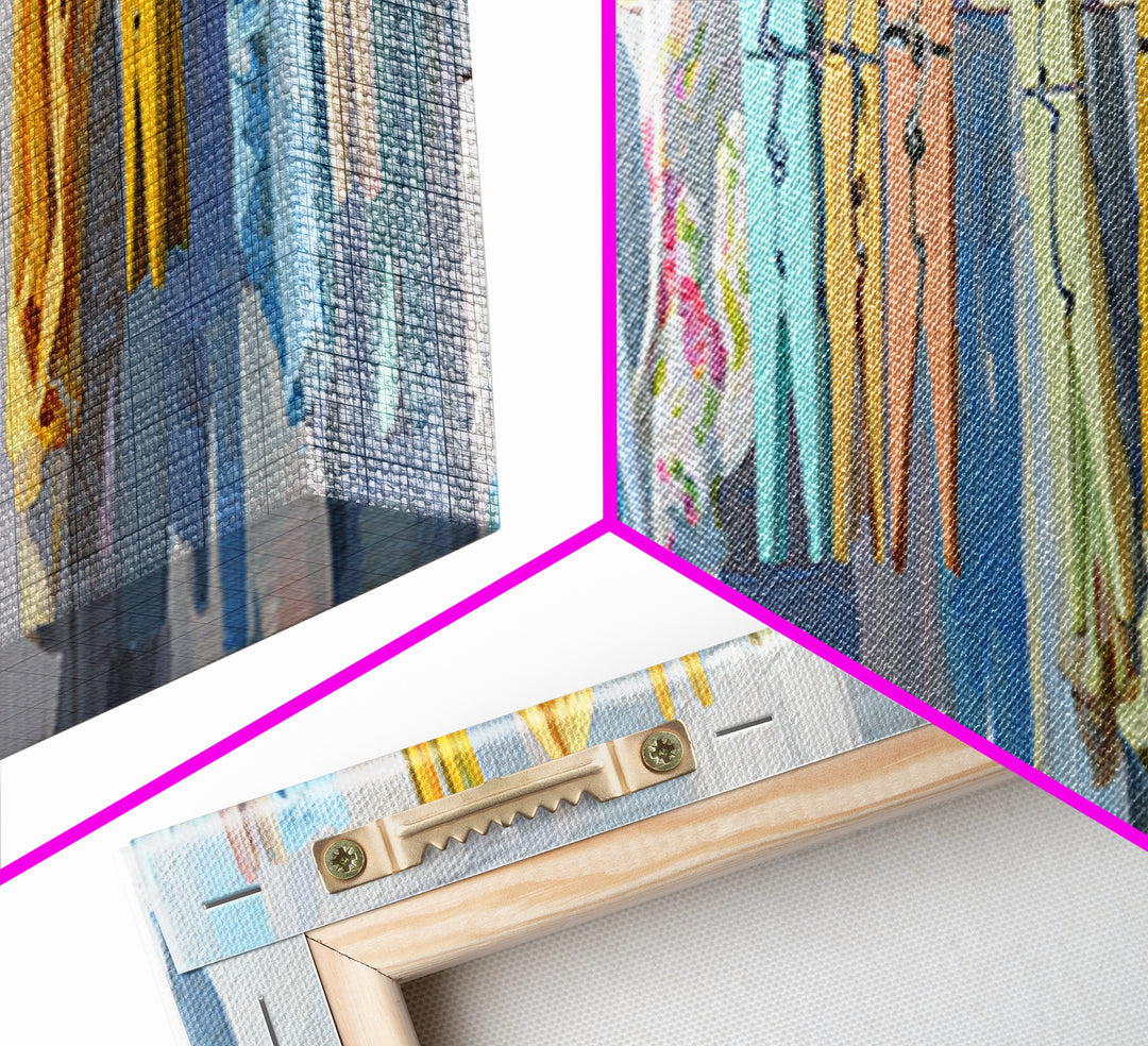 Cheerful Clothespins Arranged as Pattern Canvas Print, Laundry Room Art, Living Room Decor, Clean, Minimalist Wall Art, LRA-3x1-68