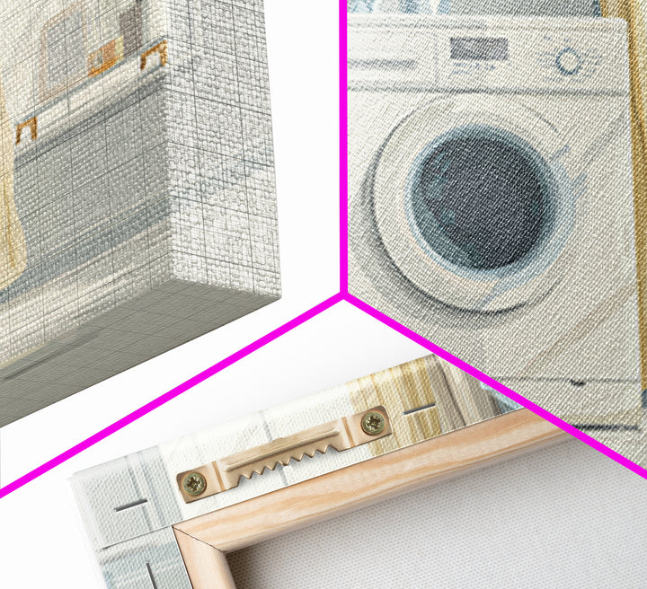Washing Machine Icon Graphic Without Text Framed Canvas Print, Laundry Room Art, Laundry Room Decor, Living Room Decor, Clean, LRA-3x2-86