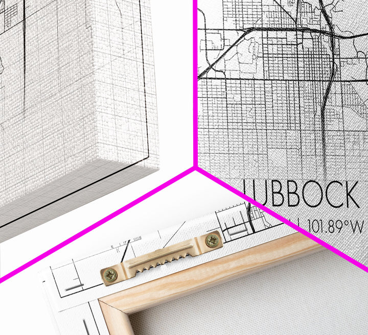 Lubbock City Map, Texas Map, Map Art, Modern Art, Wall Art, Canvas Art, Gift For Women, Living Room Wall Art, Wall Hanging, Texas Wall Art