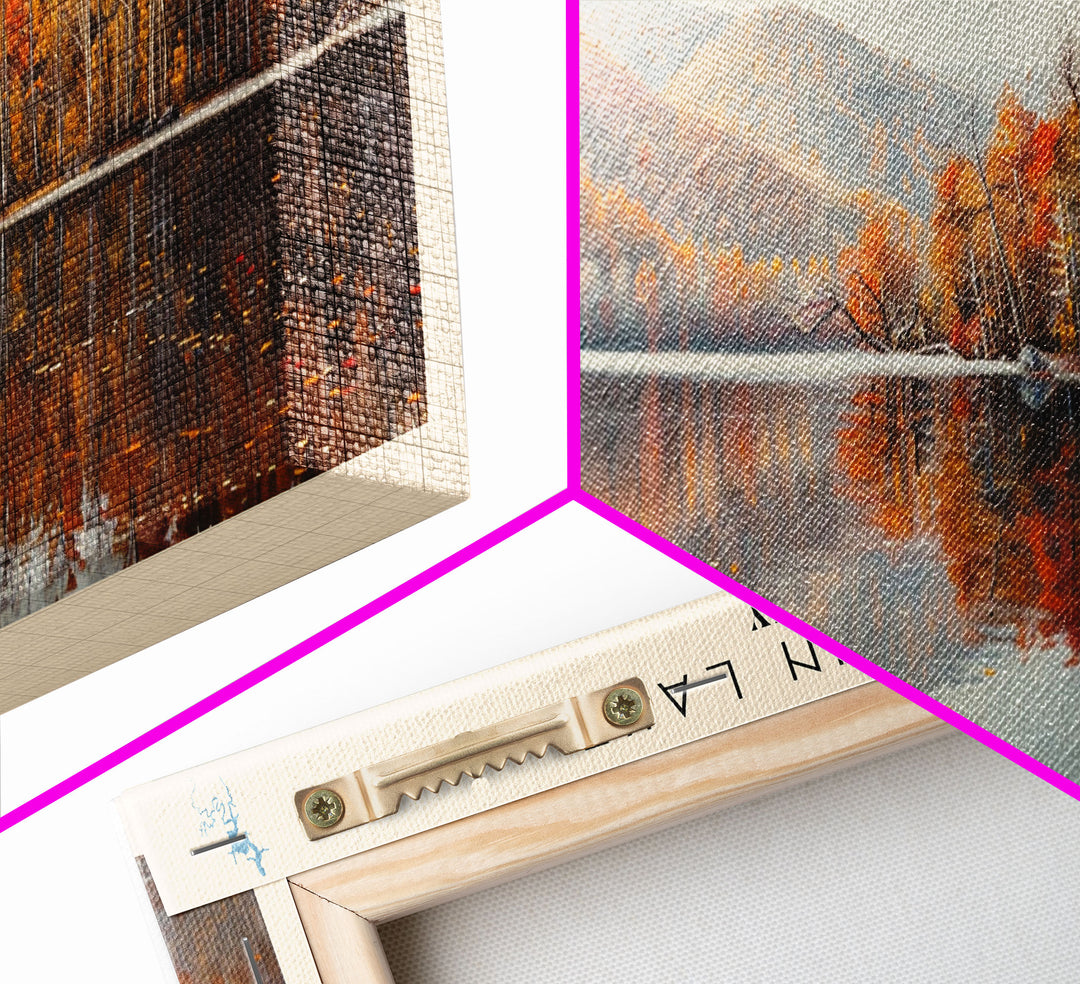 Cave Run Lake Kentucky Framed Canvas Print, Lake House Decor, Panoramic Wide Art, Travel Poster, Rustic Lake Painting, Nature Art