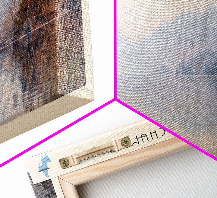 Lake Minchumina Framed Canvas Print, Lake House Decor, Panoramic Wall Art, Travel Poster, Serene Landscape Painting, Bedroom Decor