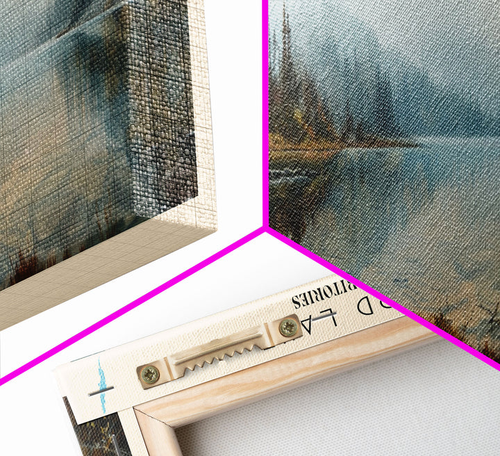 Snowbird Lake Wyoming Panoramic Framed Canvas Print, Lake House Decor, Wall Art, Travel Poster, Tranquil Landscape, Modern Art