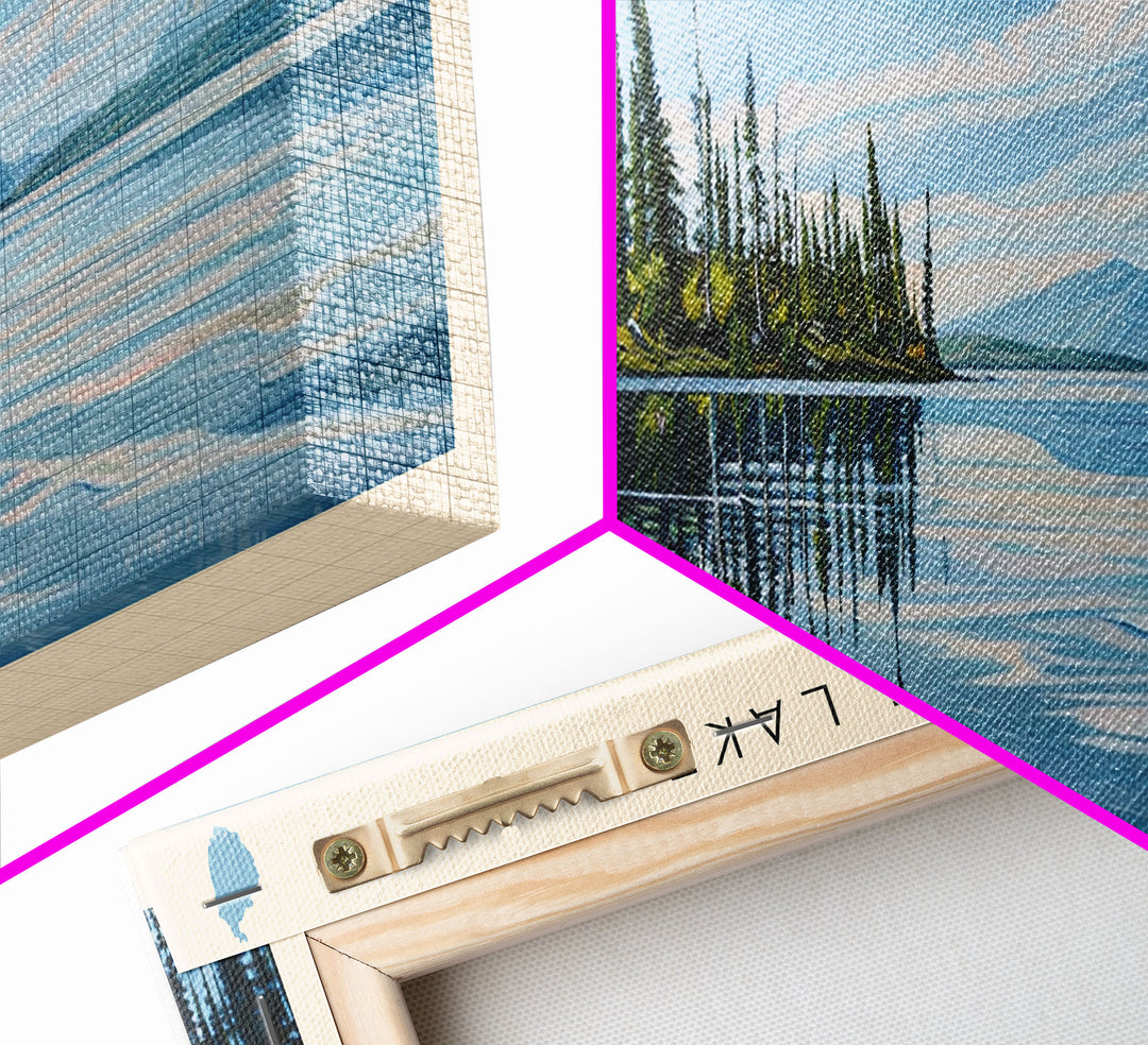 Tetlin Lake Alaska Panoramic Wall Art, Framed Canvas Print, Lake House Decor, Travel Poster, Serene Landscape, Living Room Decor, Nature Art