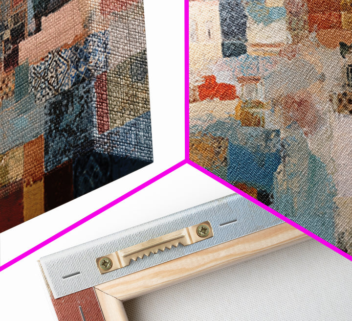 Warm Terra Cotta Abstract Landscape Framed Canvas Print, Mediterranean Art, Fine Art Print, Living Room Decor, Fine Art, Azure, MAR-2x1-10