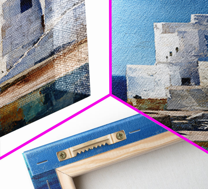 Greek Island White Buildings Above Blue Sea Canvas Print, Mediterranean Art, Art Print, Living Room Decor, Fine Art, Azure, MAR-2x3-9