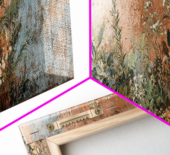 Wild Herbs Rosemary and Thyme Botanical Study Canvas Print, Mediterranean Art, Travel Poster, Living Room Decor, Oil Painting, MAR-3x1-40