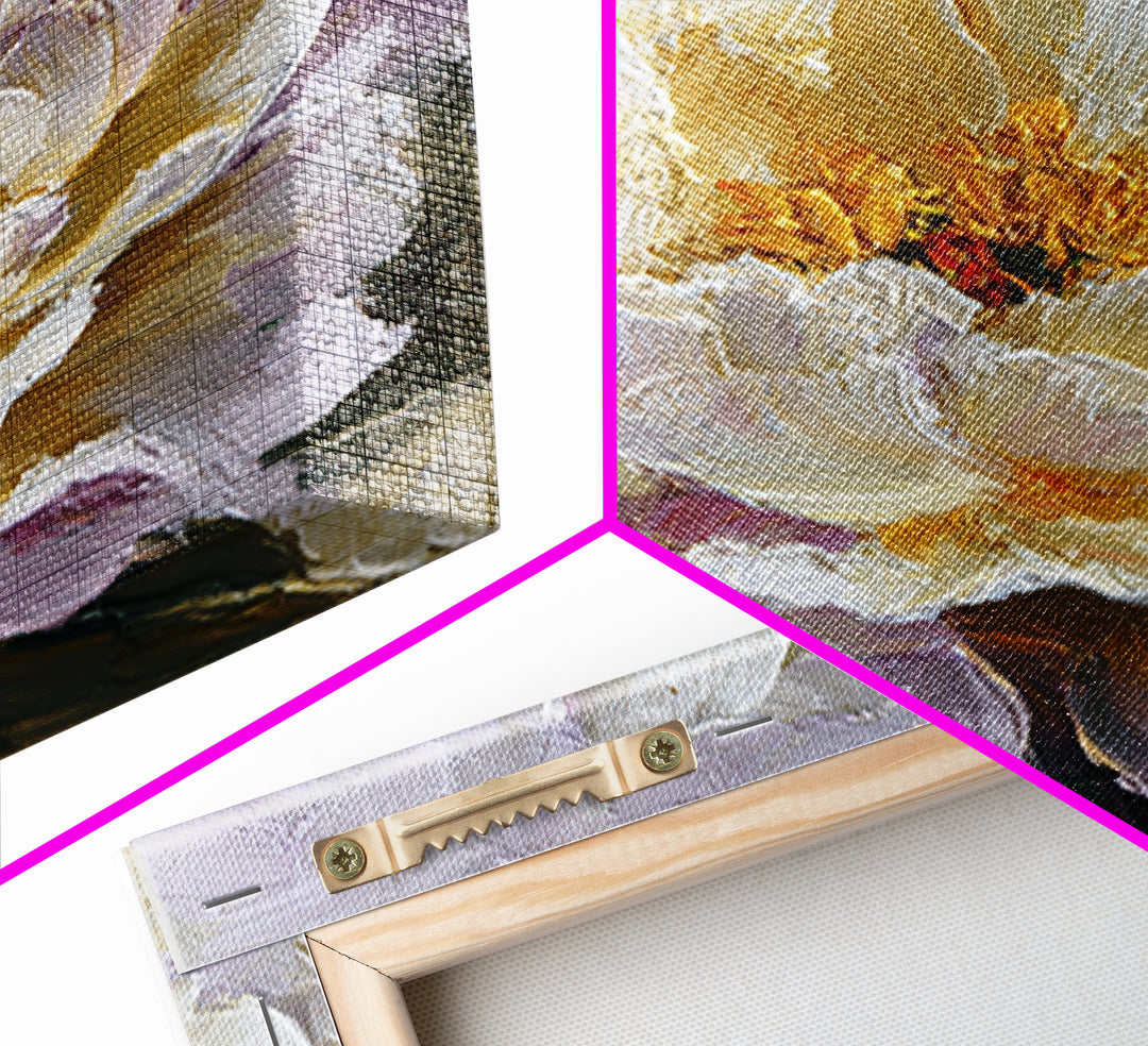 Romantic Neutral Peony Closeup Framed Canvas Print, Master Bedroom, Wall Art Bedroom, Bedroom Decor, Fine Art, Sanctuary, MAS-1x1-2