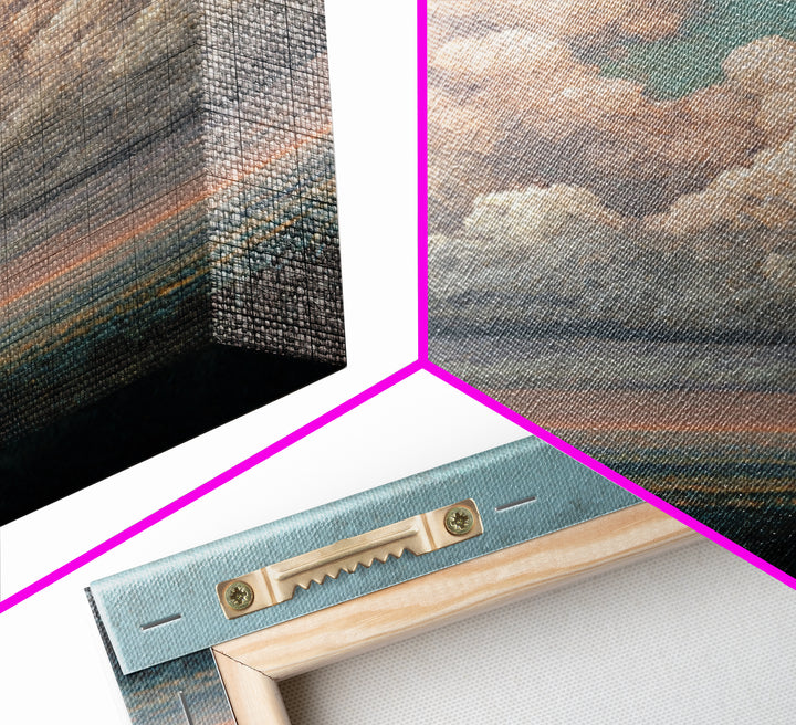 Blush and Taupe Cloudscape Canvas Print, Master Bedroom, Over Bed Wall Art, Bedroom Decor, Oil Painting, Sanctuary, MAS-1x1-30