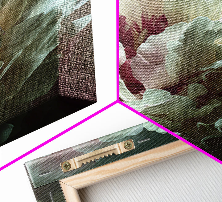 Romantic Neutral Peony Closeup Canvas Print, Master Bedroom, Textured Painting, Bedroom Decor, Fine Art, Sanctuary, Wall Decal, MAS-1x1-98