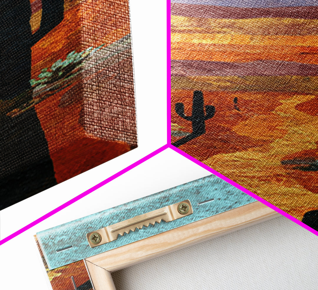 Quiet Desert Dusk Canvas Print, Master Bedroom, Above Bed Wall Decor, Bedroom Decor, Oil Painting, Sanctuary, Textured Painting, MAS-1x3-22