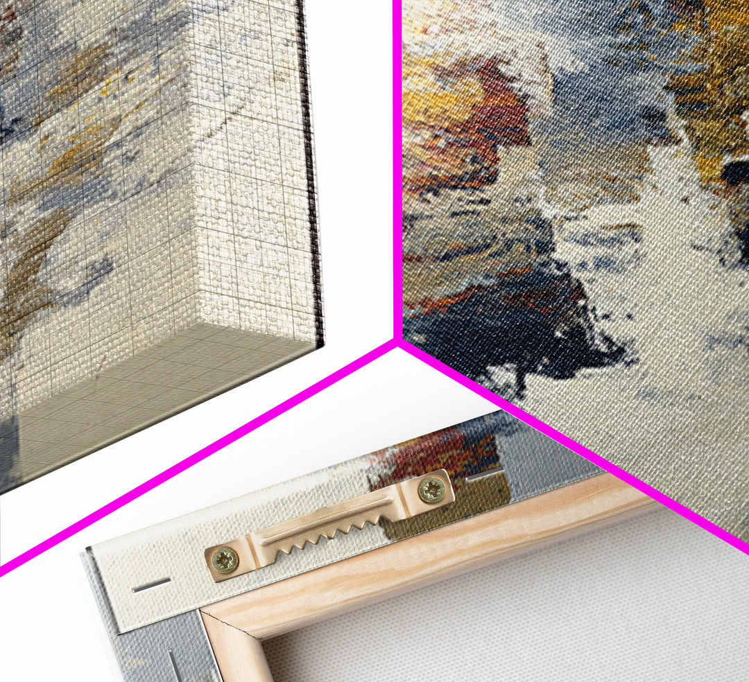 Large Cream Abstract Framed Canvas Print, Master Bedroom, Textured Painting, Bedroom Decor, Abstract Art, Sanctuary, Wall Decal, MAS-1x3-29