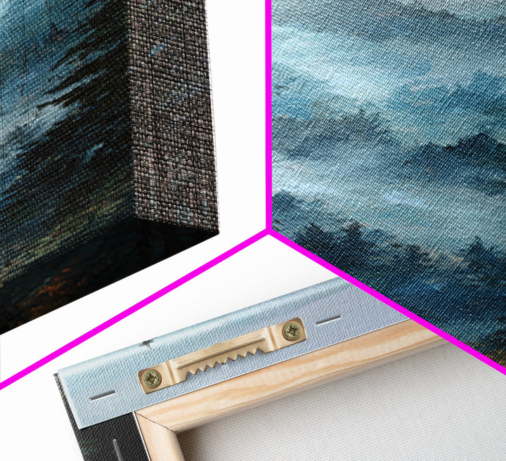 Calm Misty Forest Panorama Canvas Print, Master Bedroom, Bedroom Wall Art, Bedroom Decor, Oil Painting, Sanctuary, MAS-1x3-40