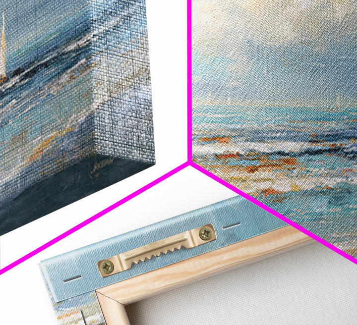 Hotel Coastal Landscape Canvas Print, Master Bedroom, Large Wall Art, Bedroom Decor, Watercolor Art, Sanctuary, Bedroom Prints, MAS-2x1-17