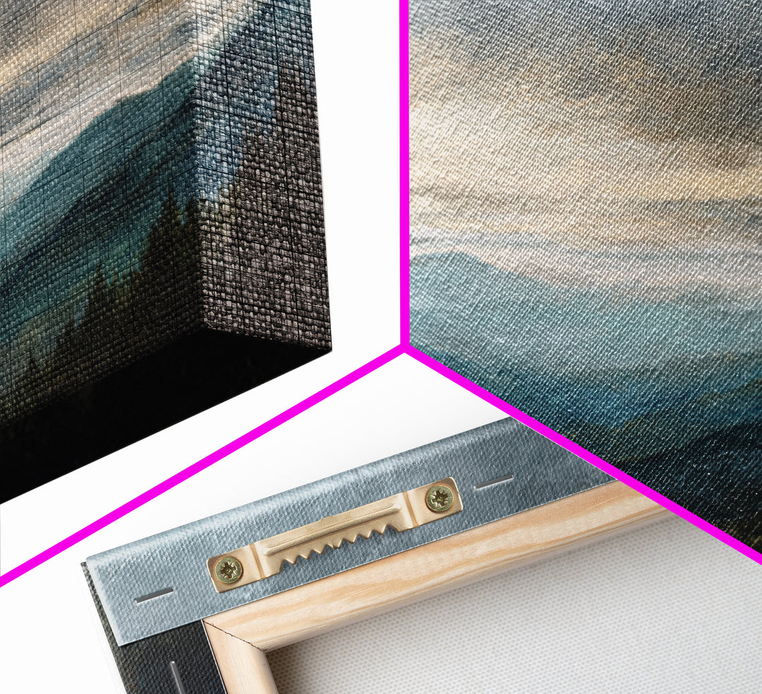 Soft Mountain Ridge Framed Canvas Print, Master Bedroom, Printable Wall Art, Bedroom Decor, Sanctuary, Minimalist Wall Art, MAS-2x1-33