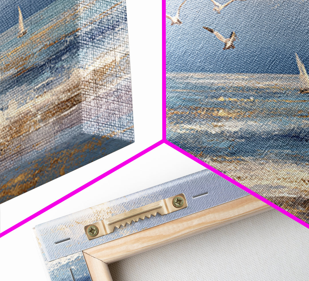 Elegant Moonlit Ocean Horizon Canvas Print, Master Bedroom, Bedroom Prints, Bedroom Decor, Fine Art, Sanctuary, Gallery Decor, MAS-2x1-93