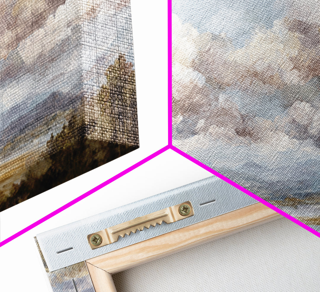 Blush and Taupe Cloudscape Canvas Print, Master Bedroom, Wall Decal, Bedroom Decor, Watercolor Art, Sanctuary, MAS-2x1-98