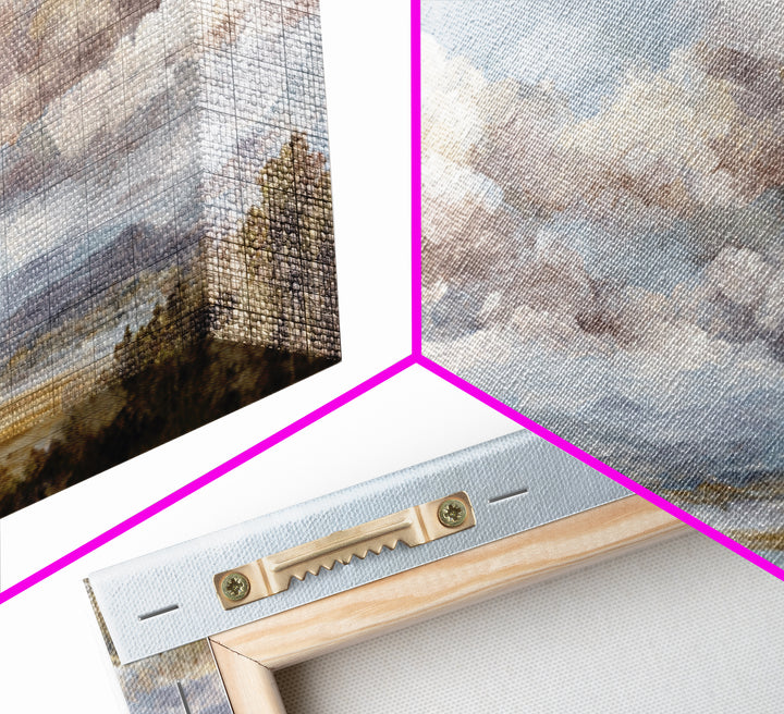 Blush and Taupe Cloudscape Canvas Print, Master Bedroom, Wall Decal, Bedroom Decor, Watercolor Art, Sanctuary, MAS-2x1-98