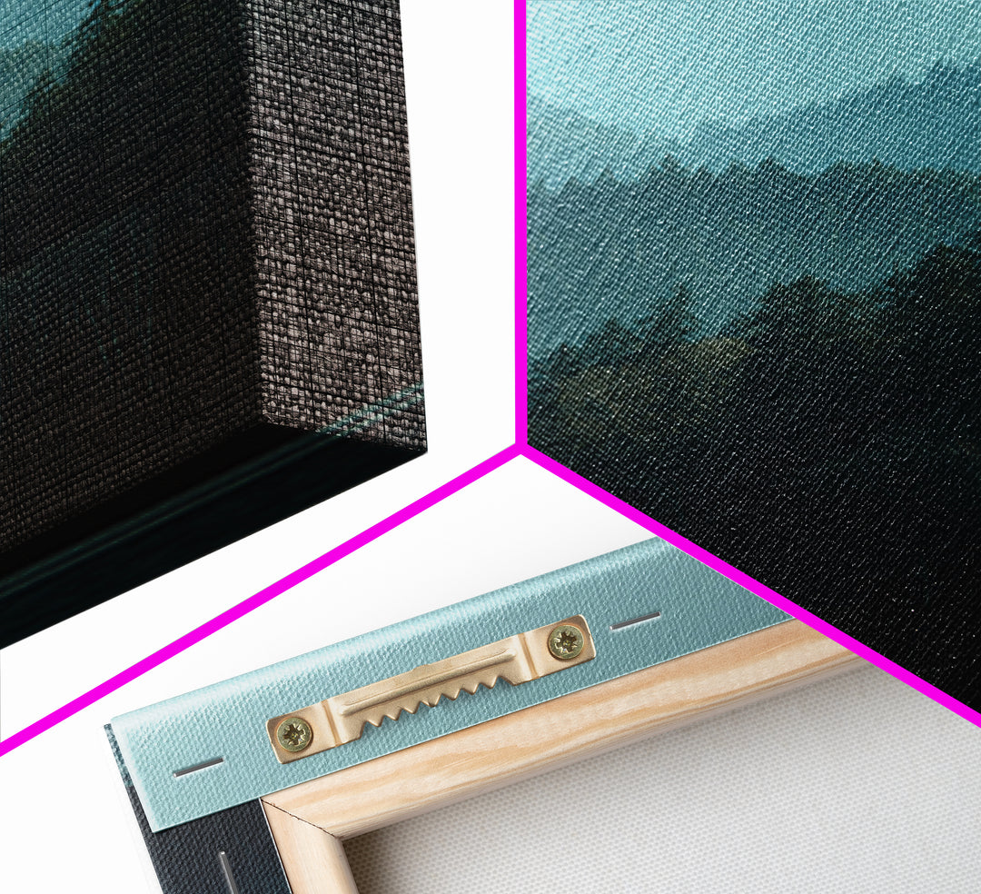 Calm Misty Forest Panorama Framed Canvas Print, Master Bedroom, Wedding Decor, Bedroom Decor, Sanctuary, Rustic Home Decor, MAS-2x3-12
