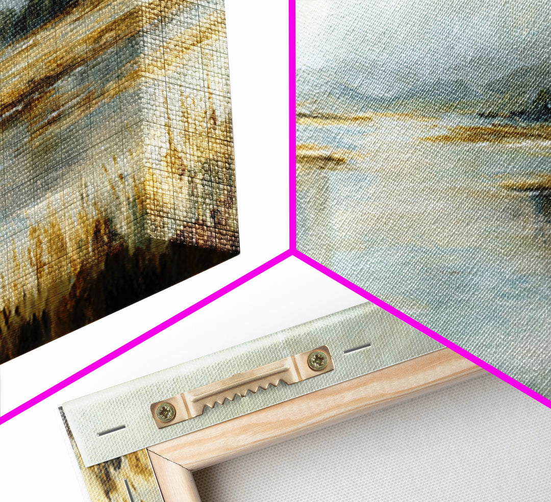 Serene Lake with Pale Morning Reflection Framed Canvas Print, Master Bedroom, Room Decor, Bedroom Decor, Fine Art, Sanctuary, MAS-3x1-23