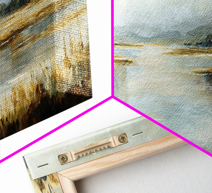 Serene Lake with Pale Morning Reflection Framed Canvas Print, Master Bedroom, Room Decor, Bedroom Decor, Fine Art, Sanctuary, MAS-3x1-23