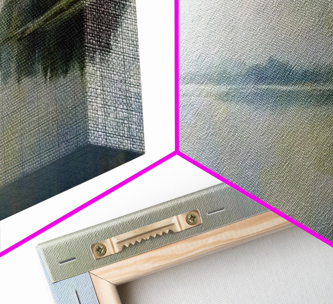 Serene Lake with Pale Morning Reflection Framed Canvas Print, Master Bedroom, Wedding Decor, Bedroom Decor, Fine Art, Sanctuary, MAS-3x1-47