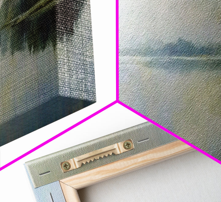 Serene Lake with Pale Morning Reflection Framed Canvas Print, Master Bedroom, Wedding Decor, Bedroom Decor, Fine Art, Sanctuary, MAS-3x1-47
