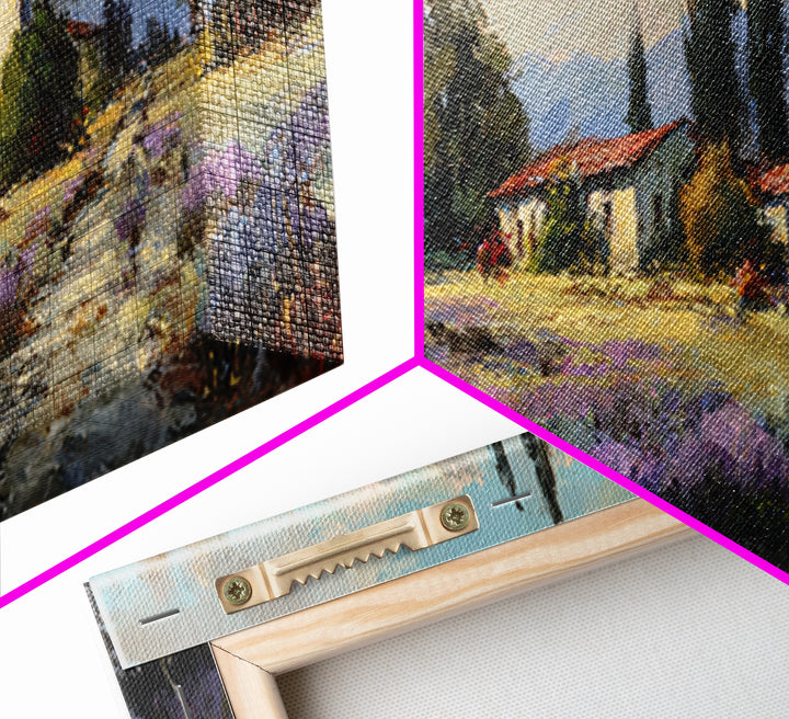 Lavender Field at Twilight Framed Canvas Print, Master Bedroom, Farmhouse Wall Art, Bedroom Decor, Fine Art, Sanctuary, MAS-3x1-58