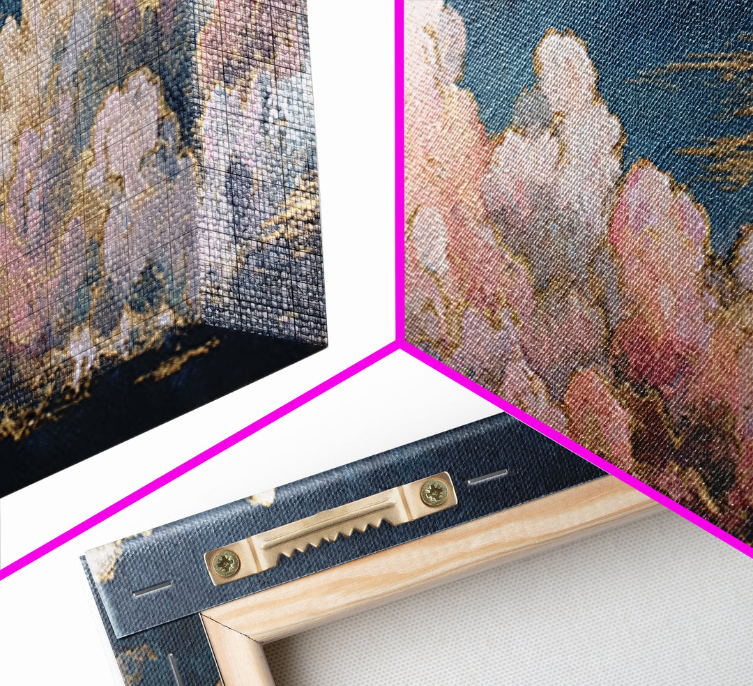 Blush and Taupe Cloudscape Canvas Print, Master Bedroom, Wall Art, Bedroom Decor, Oil Painting, Sanctuary, Bedroom Wall Art, MAS-3x1-70
