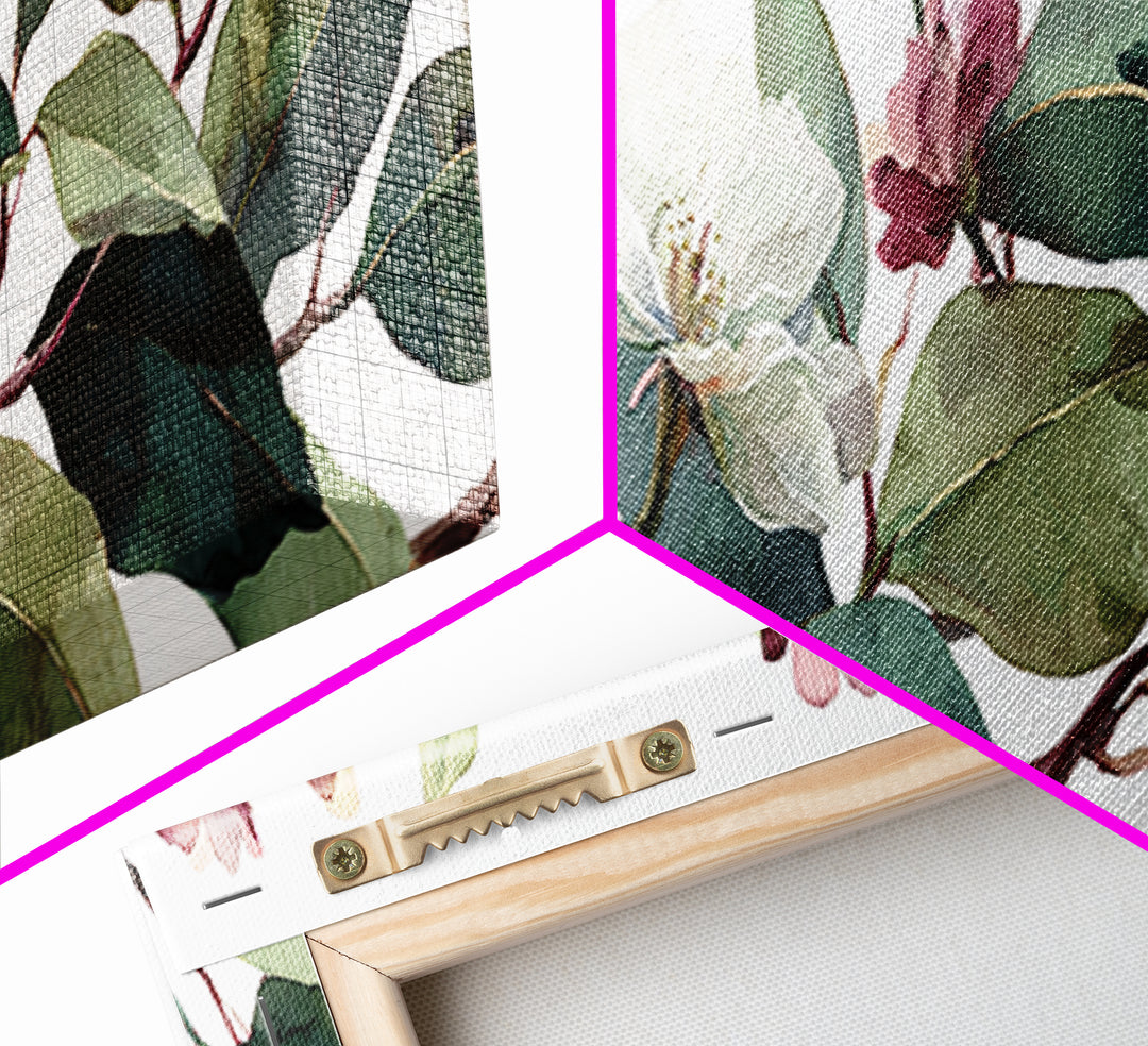 Gentle Eucalyptus Watercolor Branches Canvas Print, Master Bedroom, Art Print, Bedroom Decor, Oil Painting, Sanctuary, MAS-3x1-76