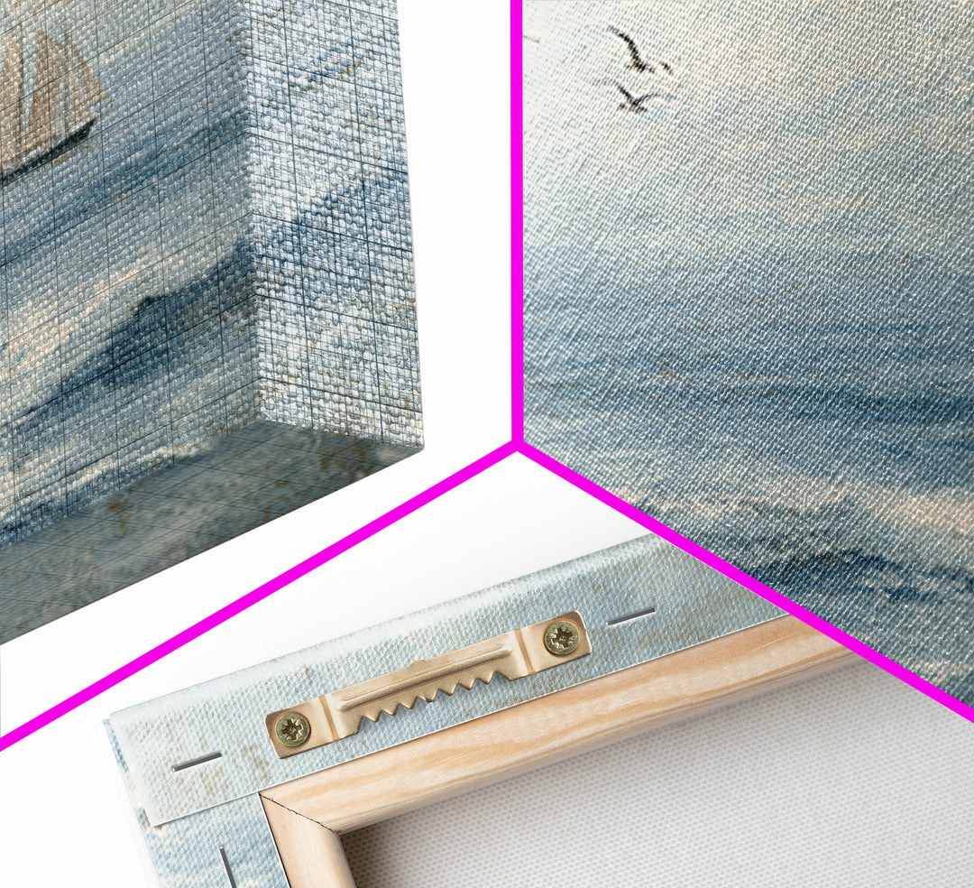 Hotel Coastal Landscape Canvas Print, Master Bedroom, Living Room Prints, Bedroom Decor, Watercolor Art, Sanctuary, MAS-3x2-1