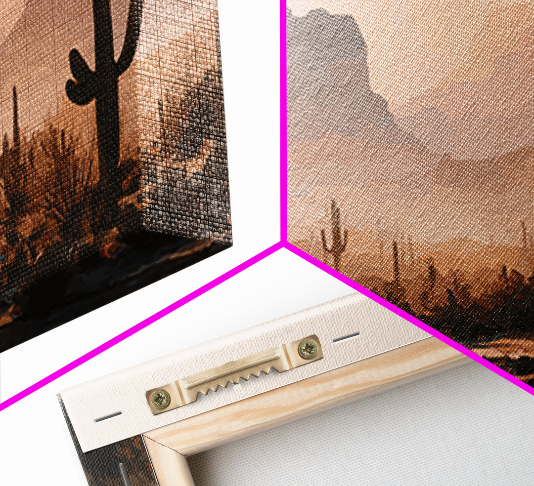 Quiet Desert Dusk Framed Canvas Print, Master Bedroom, Bedroom Wall Art, Bedroom Decor, Oil Painting, Sanctuary, Signs for Home, MAS-3x2-14